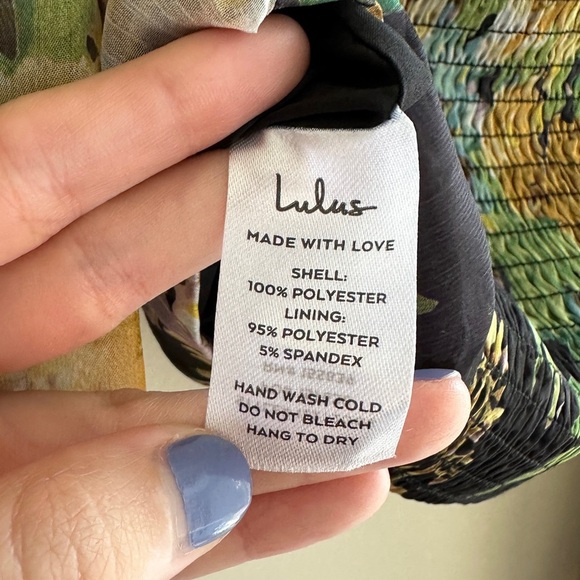 Lulu’s Floral Puff Sleeve Corset Crop Top, Smocked Sweetheart Blouse, Small - Picture 14 of 16